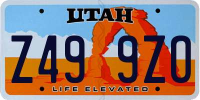 UT license plate Z499ZO