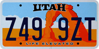 UT license plate Z499ZT
