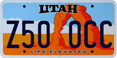UT license plate Z500CC