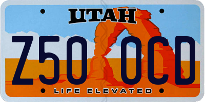 UT license plate Z500CD