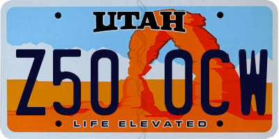 UT license plate Z500CW
