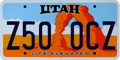 UT license plate Z500CZ