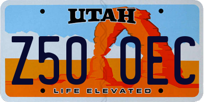 UT license plate Z500EC