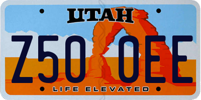 UT license plate Z500EE