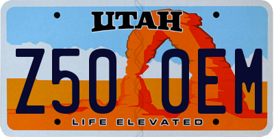 UT license plate Z500EM