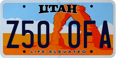 UT license plate Z500FA