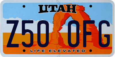 UT license plate Z500FG