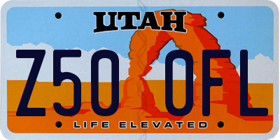 UT license plate Z500FL