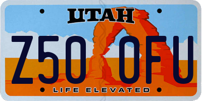 UT license plate Z500FU