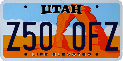 UT license plate Z500FZ