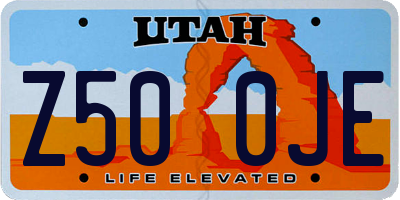 UT license plate Z500JE