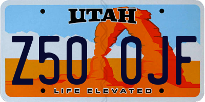 UT license plate Z500JF