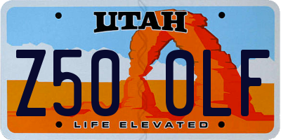 UT license plate Z500LF