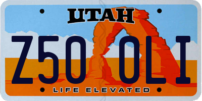UT license plate Z500LI