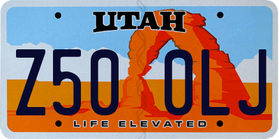 UT license plate Z500LJ