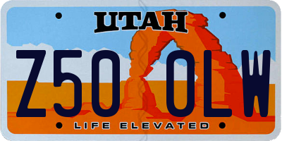 UT license plate Z500LW