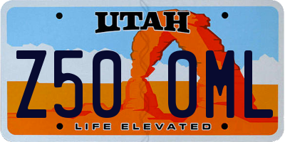 UT license plate Z500ML