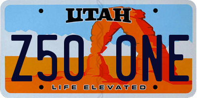 UT license plate Z500NE