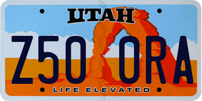 UT license plate Z500RA