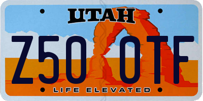 UT license plate Z500TF