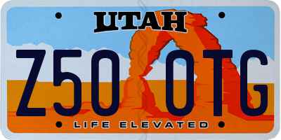 UT license plate Z500TG