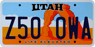 UT license plate Z500WA