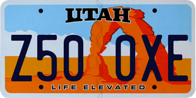 UT license plate Z500XE