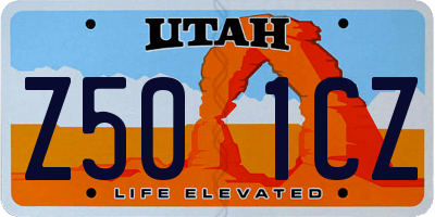 UT license plate Z501CZ