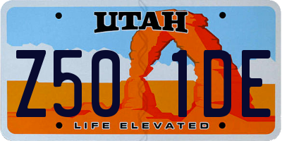 UT license plate Z501DE