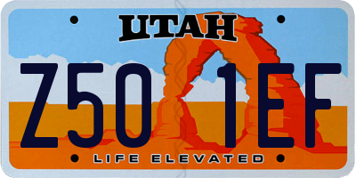 UT license plate Z501EF