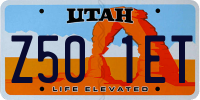 UT license plate Z501ET