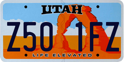 UT license plate Z501FZ