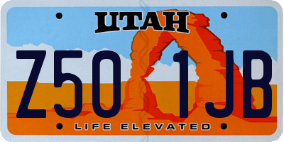 UT license plate Z501JB