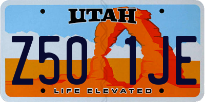UT license plate Z501JE
