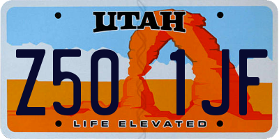 UT license plate Z501JF
