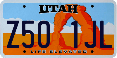 UT license plate Z501JL