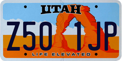 UT license plate Z501JP