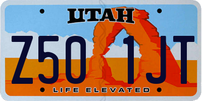 UT license plate Z501JT