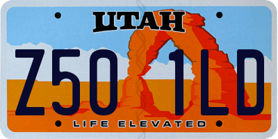 UT license plate Z501LD