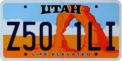 UT license plate Z501LI