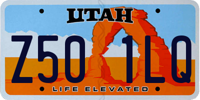 UT license plate Z501LQ