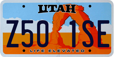 UT license plate Z501SE