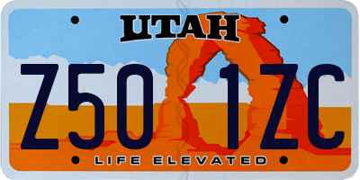 UT license plate Z501ZC