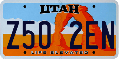 UT license plate Z502EN