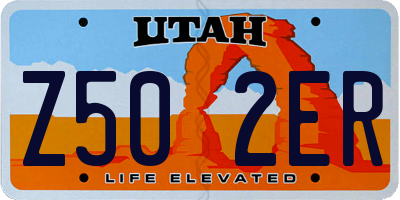 UT license plate Z502ER
