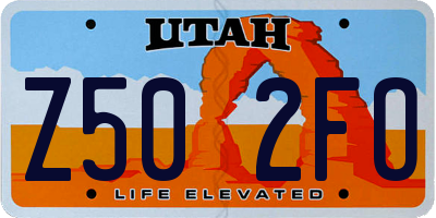 UT license plate Z502FO