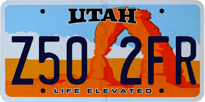 UT license plate Z502FR