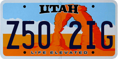UT license plate Z502IG