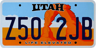 UT license plate Z502JB