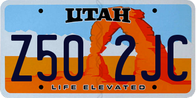 UT license plate Z502JC